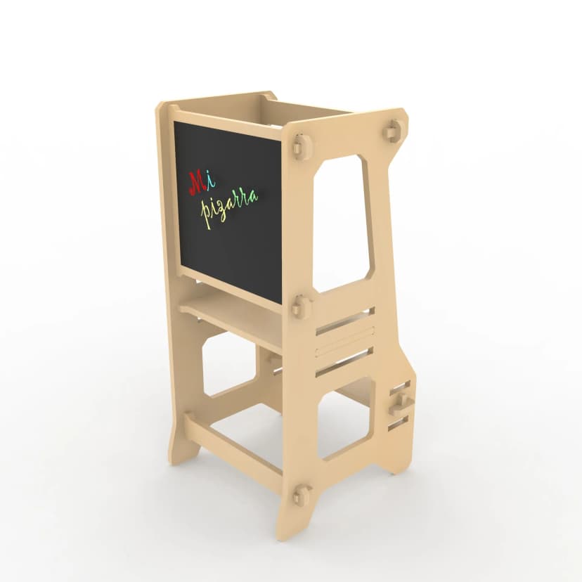 Torre de Aprendizaje Montessori con Pizarra - Mobiliario Montessori Sintornillo Chile
