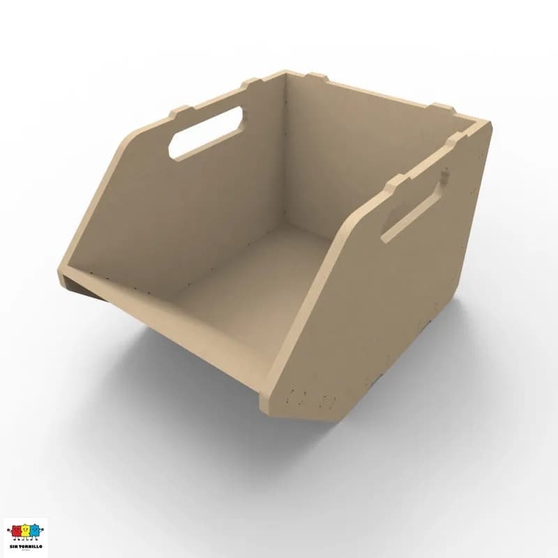 Caja organizadora profunda y apilable - Mobiliario Montessori Sintornillo Chile
