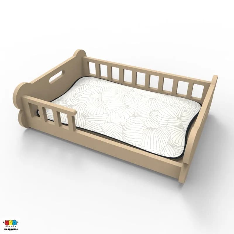 Cama para Mascotas de Madera Armable - Mobiliario Montessori Sintornillo Chile