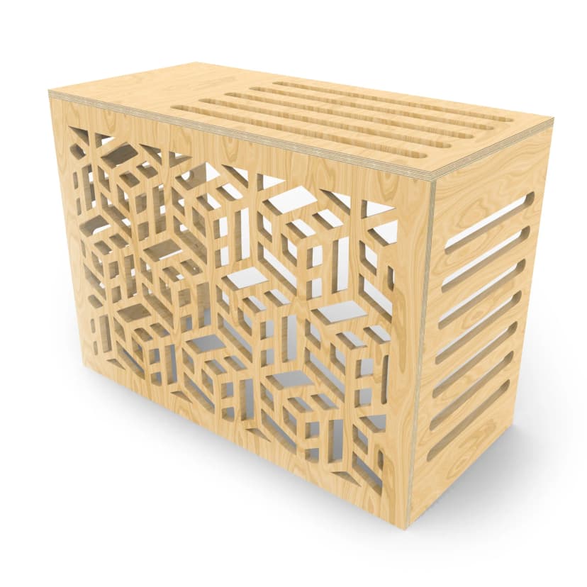 Cubierta de Terciado para Aire Acondicionado Exterior - Modelo Griego - Mobiliario Montessori Sintornillo Chile