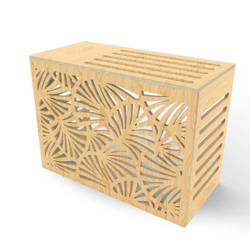 Cubierta de Terciado para Aire Acondicionado Exterior - Modelo Leaf - Mobiliario Montessori Sintornillo Chile
