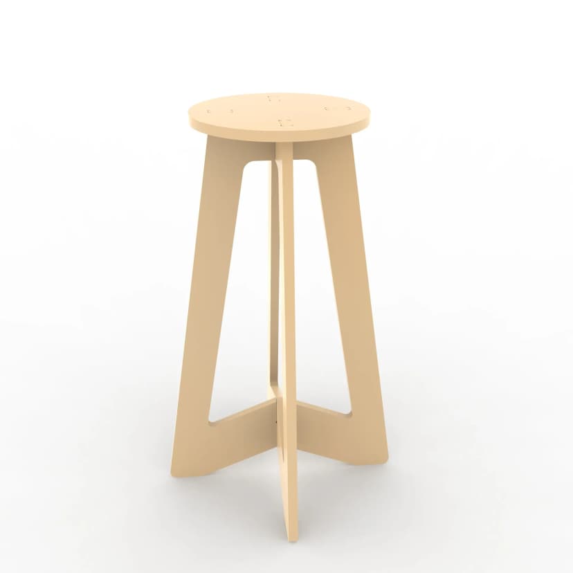 Taburete Bar y Cocina de Madera - Mobiliario Montessori Sintornillo Chile